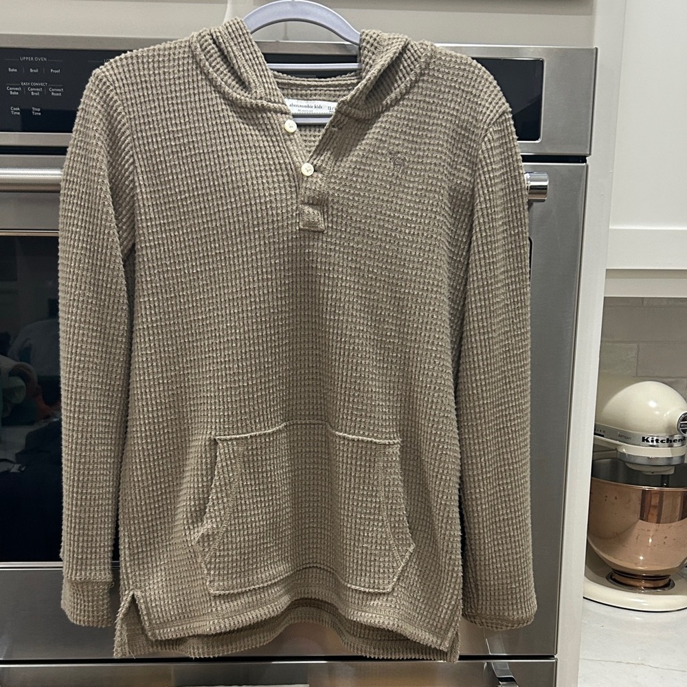 Boys taupe hooded shirt 13/14